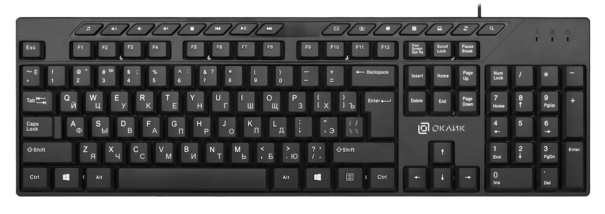 Клавиатура Оклик 125M черный (1678108)
