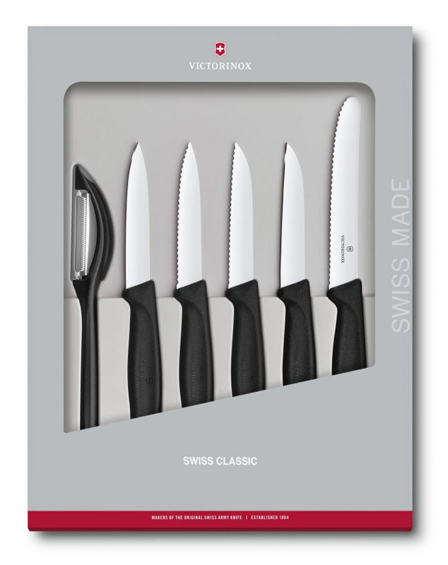 Набор ножей кухон. Victorinox SWISS CLASSIC KITCHEN (6.7113.6G) компл.:6шт черный подар.коробка