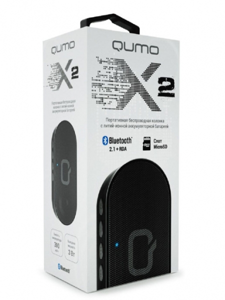Портативная колонка QUMO X2 BT0002, черная