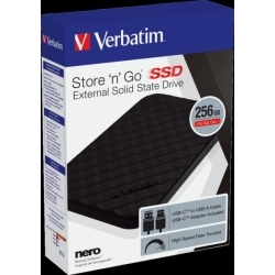 Внешний SSD накопитель Verbatim STORE N GO 256GB, черный (53249)