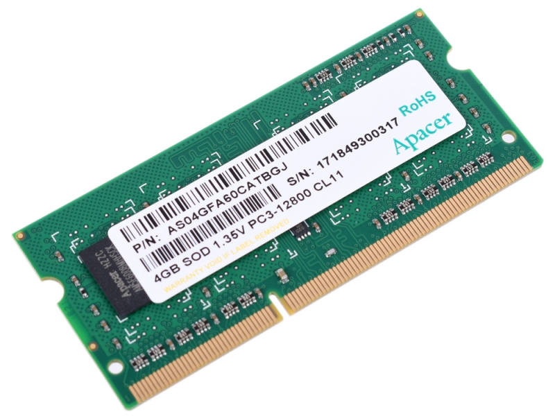 Оперативная память SO-DIMM Apacer DDR3 4Gb 1600MHz (AS04GFA60CATBGJ)