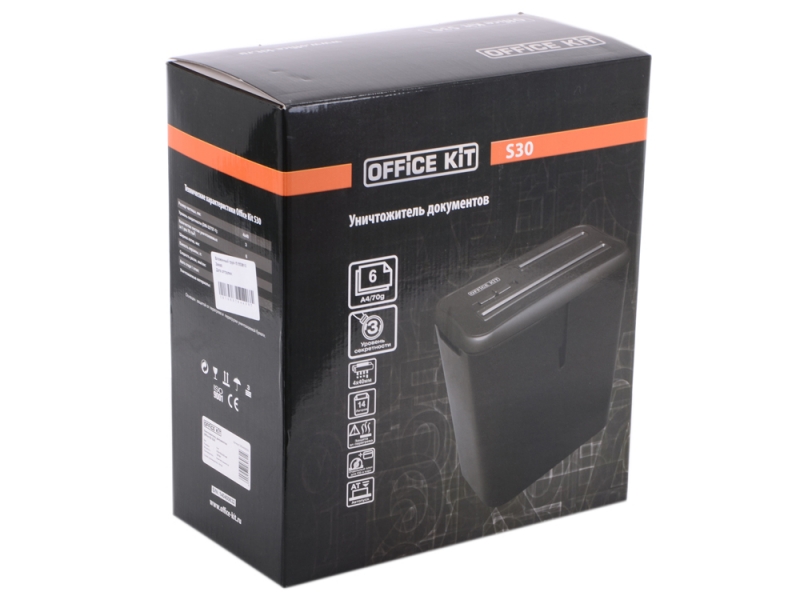 Шредер Office Kit S30, черный (OK0440S030)