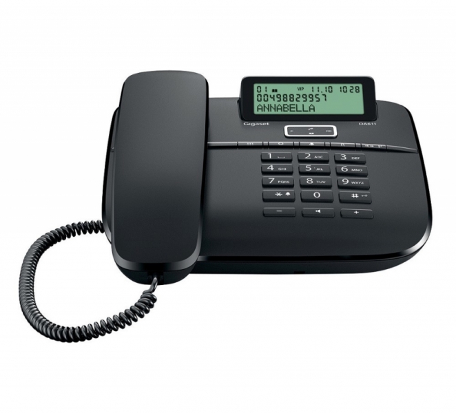 Телефон проводной Gigaset DA611, черный (S30350-S212-S321)