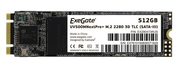 SSD накопитель M.2 ExeGate Next Pro+ 512GB (EX280473RUS)