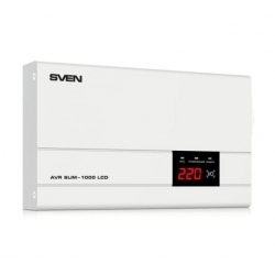 Стабилизатор напряжения SVEN AVR SLIM-1000 LCD SV-012816, белый