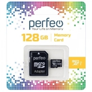 Micro SecureDigital 128Gb Perfeo PF128GMCSX10U1A {MicroSDHC Class 10, UHS-I, SD adapter}
