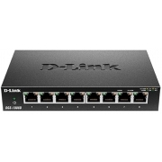 DGS-1008D/J3B, L2 Unmanaged Switch with 8 10/100/1000Base-T ports.8K Mac address, Auto-sensing, 802.3x Flow Control, Stand-alone, Auto MDI/MDI-X for each port,  802.1p QoS, D-link Green techno