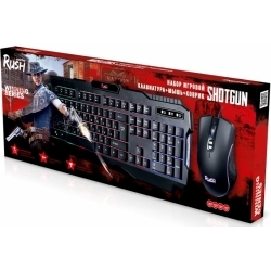 Клавиатура + мышь + коврик Smartbuy RUSH Shotgun, черный (SBC-307728G-K)