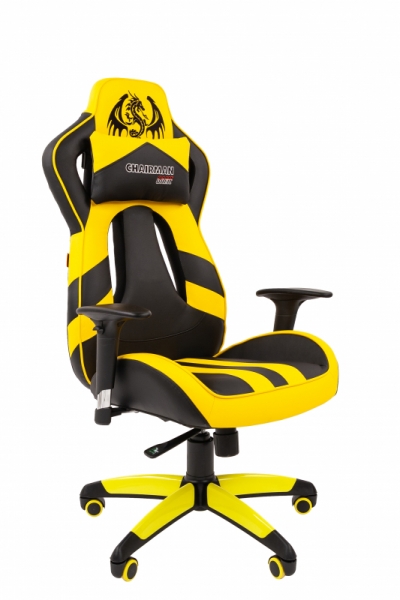 Кресло игровое Chairman game 25, черный/желтый (7054100)