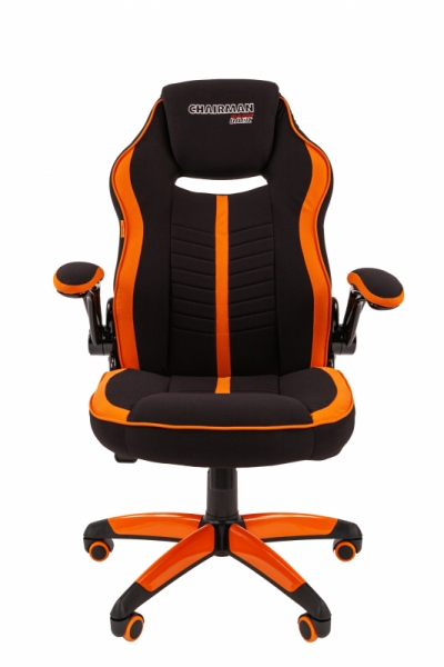 Кресло игровое Chairman game 19, черный/оранжевый (7060632)