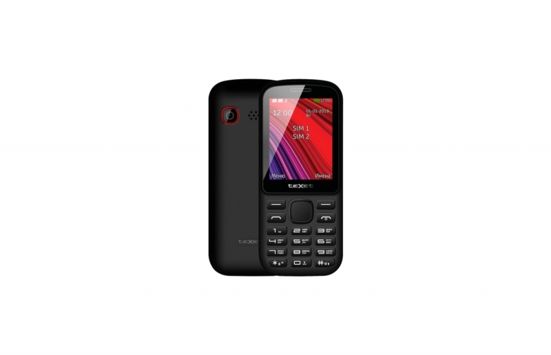 Мобильный телефон TEXET TM-208 черный-красный