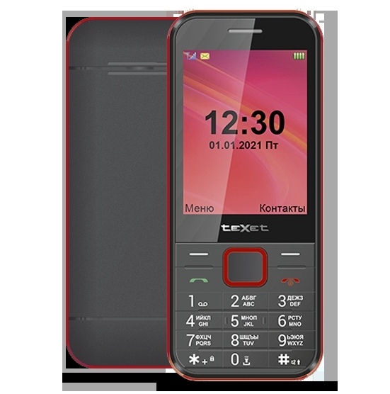 Мобильный телефон TEXET TM-302, черный-красный