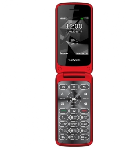 Мобильный телефон TEXET 408-ТМ красный
