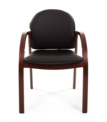 Конференц-стул Chairman 659 черный матовый (искусственная кожа/темный орех) (6066646)