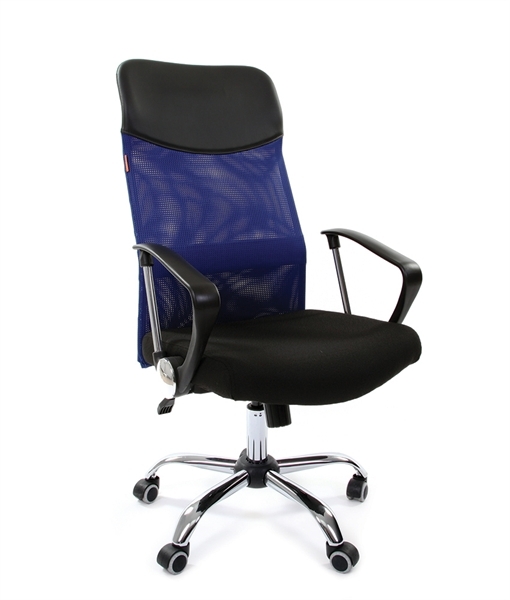 Офисное кресло Chairman 610 15-21 черный + TW синий (7014624)