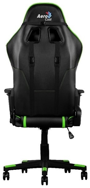 Кресло для геймера Aerocool AC220 AIR-BG, черно-зеленое, с перфорацией, до 150 кг, размер 66х63х125/133 см