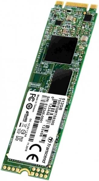Твердотельный диск 512GB Transcend MTS830, M.2 2280, SATA, 3D TLC, with DRAM [R/W - 560/500 MB/s]