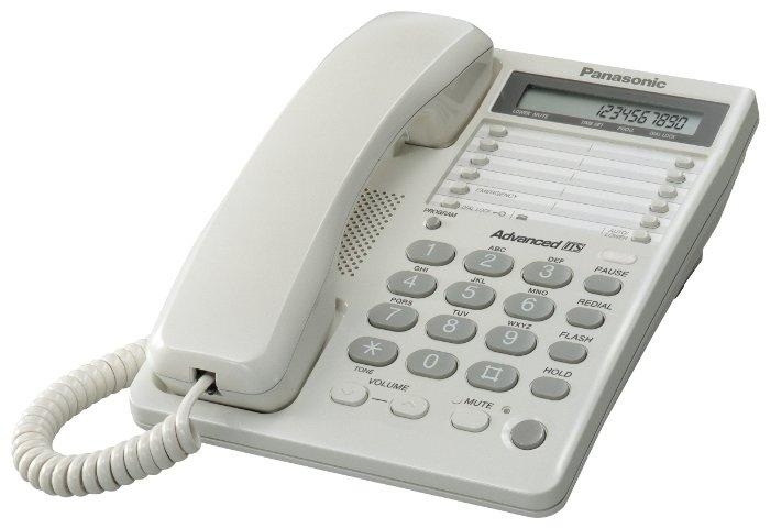 Телефон Panasonic KX-TS2362RUW (30 ст., дисплей, часы, гнездо для гарнитуры, ламп