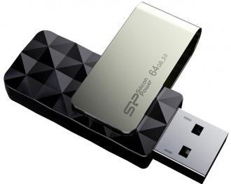 Флеш накопитель 64Gb Silicon Power Blaze B30, USB 3.0, Черный