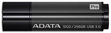 Флеш накопитель 256GB A-DATA S102 PRO, USB 3.1, Серый алюминий (Read 600X)