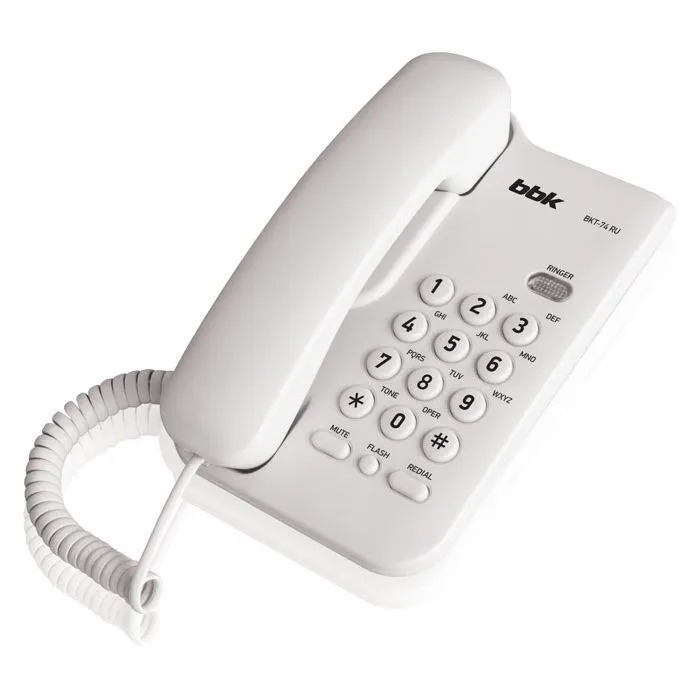 Телефон проводной BBK BKT-74 RU, белый