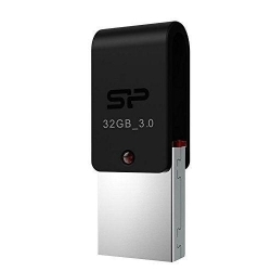 Флеш накопитель 32Gb Silicon Power Mobile X31 OTG, USB 3.0/MicroUSB, Черный