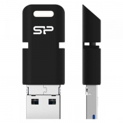Флеш накопитель 32Gb Silicon Power Mobile C50, OTG, USB 3.1/Type-C/MicroUSB, Черный