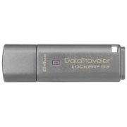 Флеш накопитель 64GB Kingston DataTraveler Locker+ G3 256bit Encryption, USB 3.0, металлик