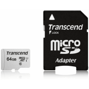 Флеш карта microSD 64GB Transcend microSDXC Class 10 UHS-I U1, (SD адаптер), TLC
