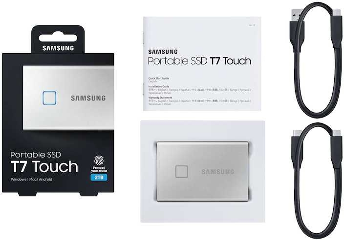 Внешний SSD накопитель Samsung T7 Touch 2Tb (MU-PC2T0S/WW)