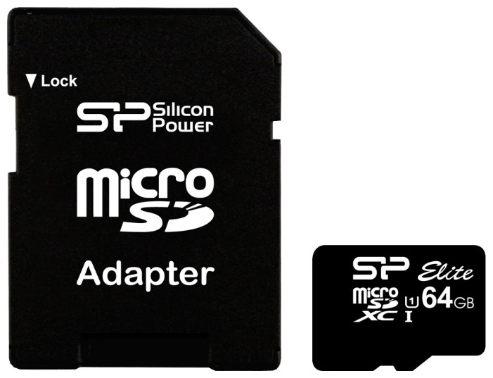 Карта памяти MicroSDXC Silicon Power Elite 64Gb (SP064GBSTXBU1V10-SP)