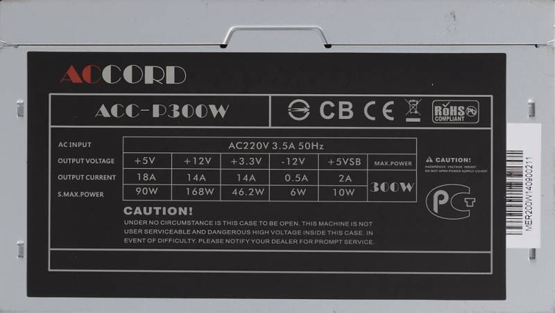 Блок питания Accord ACC-P300W 300W 