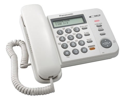 Телефон проводной Panasonic KX-TS2358RUW белый