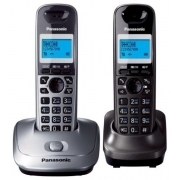 Р/телефон Panasonic KX-TG2512RU1 (черный, темно-серый металлик, 2 трубки)
