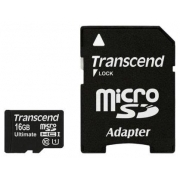 Флеш карта microSD 16GB Transcend microSDHC Class 10 UHS-I Ultimate (SD адаптер)