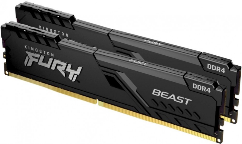 Оперативная память Kingston Fury Beast DDR4 16Gb (2x8Gb) 3200MHz (KF432C16BBK2/16)