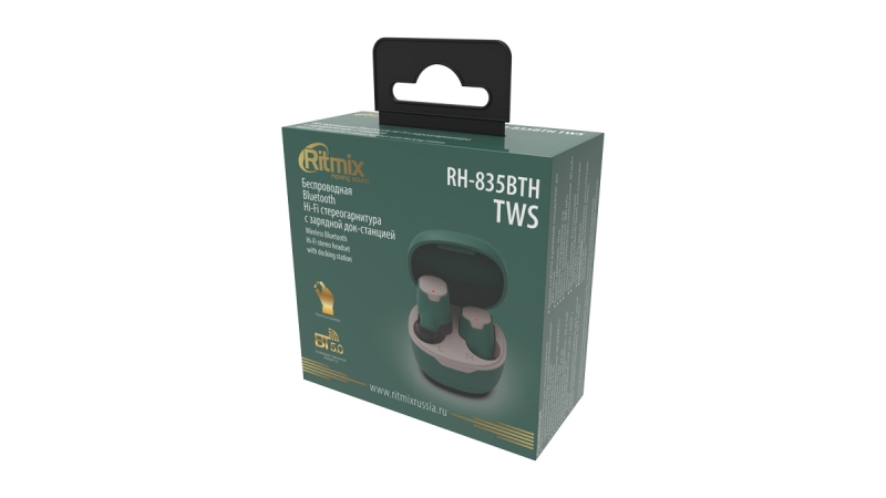 Наушники RITMIX RH-835BTH TWS, зеленый
