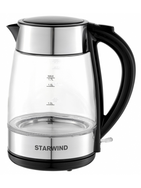 Чайник Starwind SKG3026, черный/серебристый