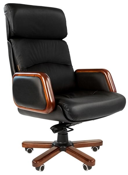 Офисное кресло Chairman 417 черная кожа