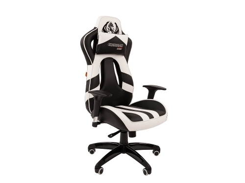 Офисное кресло Chairman game 25 экопремиум черный/белый
