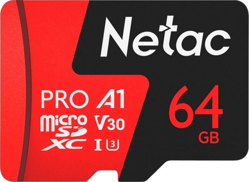 Карта памяти Netac P500 Extreme Pro NT02P500PRO-064G-S 64GB без SD адаптера черный