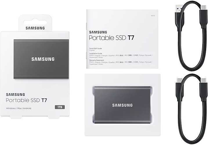 Внешний SSD накопитель Samsung T7 Touch 1Tb (MU-PC1T0T/WW)
