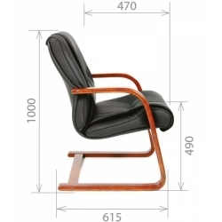 Офисное кресло Chairman 653 черная кожа