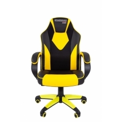 Офисное кресло Chairman game 17 черный/желтый экопремиум