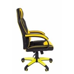 Офисное кресло Chairman game 17 черный/желтый экопремиум