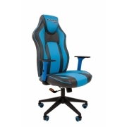 Офисное кресло Chairman game 23 серый/голубой экопремиум