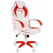 Офисное кресло Chairman game 16 белый/красный экопремиум