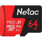 Карта памяти Netac P500 Extreme Pro NT02P500PRO-064G-S 64GB без SD адаптера черный