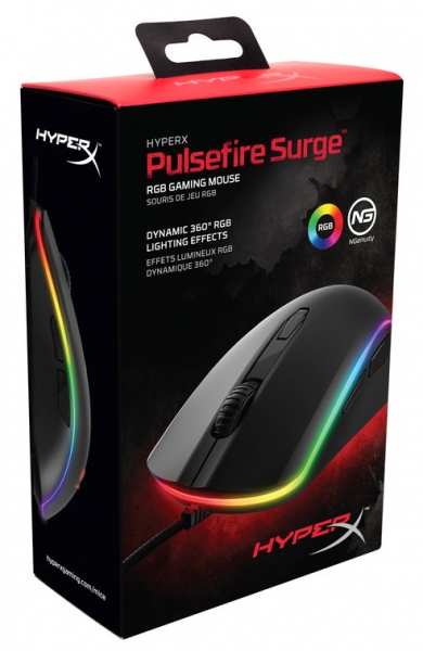 Мышь HyperX Pulsefire Surge черный оптическая (16000dpi) USB игровая (6but)