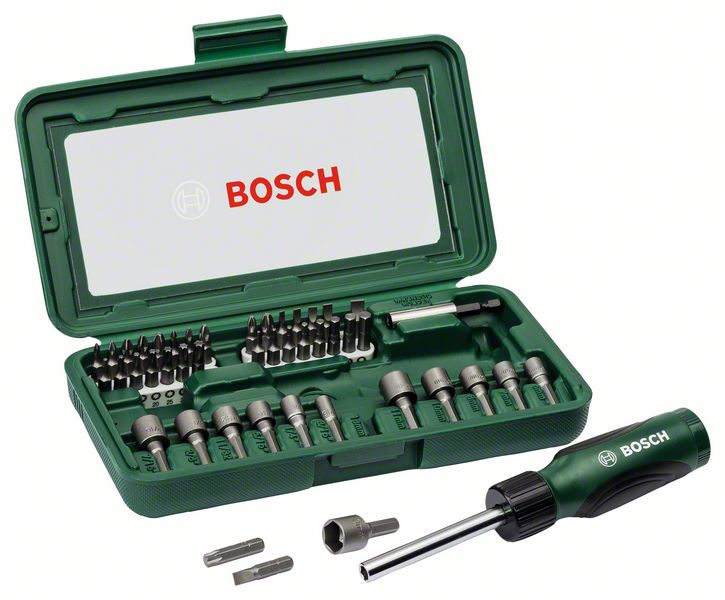 Набор бит и торцевых ключей с отверткой Bosch 2607019504 (46 предметов)
